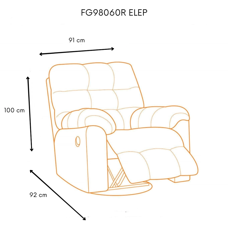 BERGER DANIELS FG98060RGR TERCIOPELO GRIS RECLINABLE 1 CUERPO MODERNO MARTELL - 8