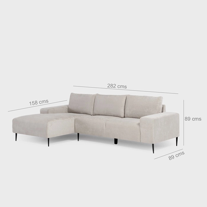 SOFÁ SECCIONAL IZQUIERDO MODERNO BEIGE CASTELO KM2315LIV - 3