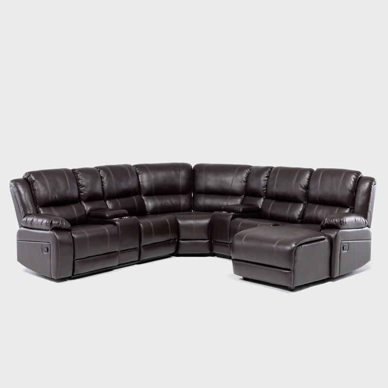 SOFÁ SECCIONAL CAFÉ - MODERNO DERECHO + 2 CONSOLAS ROYALTY KM9026BRR - 2