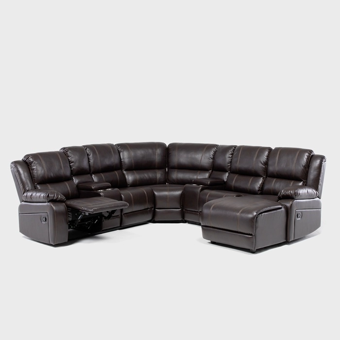 SOFÁ SECCIONAL CAFÉ - MODERNO DERECHO + 2 CONSOLAS ROYALTY KM9026BRR - 4