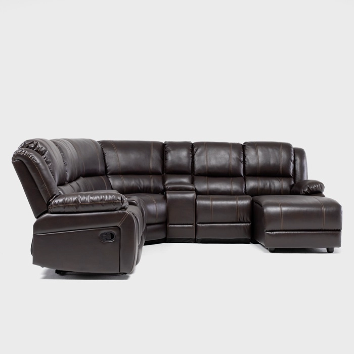SOFÁ SECCIONAL CAFÉ - MODERNO DERECHO + 2 CONSOLAS ROYALTY KM9026BRR - 6