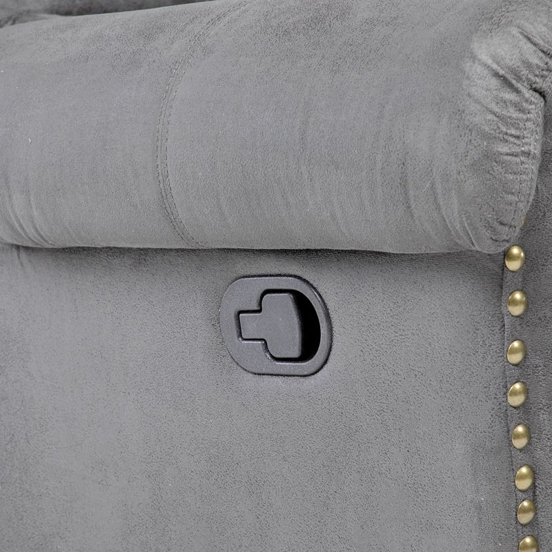 SOFÁ SECCIONAL RECLINABLE MODERNO GRIS 5 CUERPOS + CONSOLA CASTLE 7245CHCGR - 2