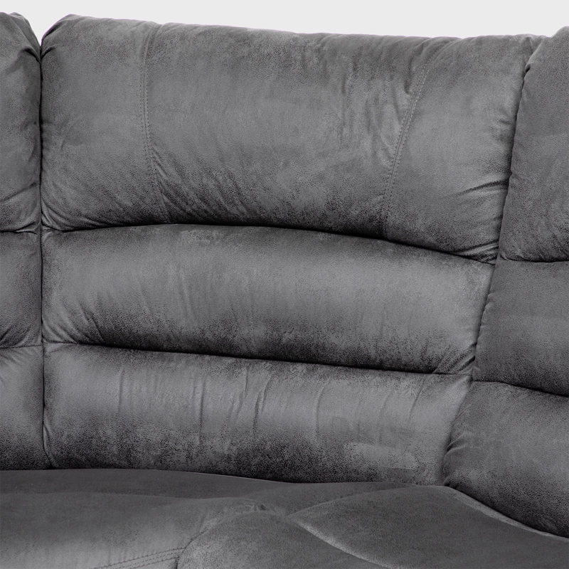 SOFÁ SECCIONAL RECLINABLE MODERNO GRIS 5 CUERPOS + CONSOLA CASTLE 7245CHCGR - 13