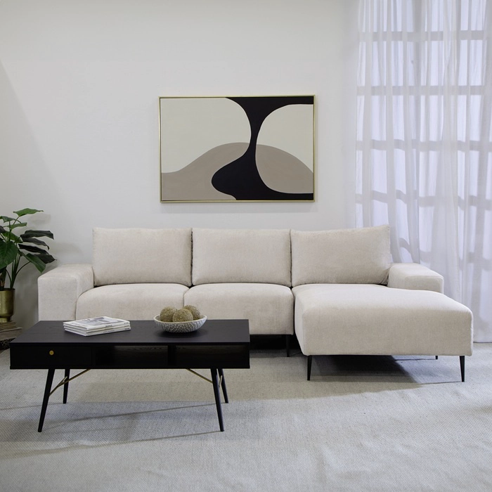 SOFÁ SECCIONAL DERECHO MODERNO BEIGE CASTELO KM2315RIV - 2