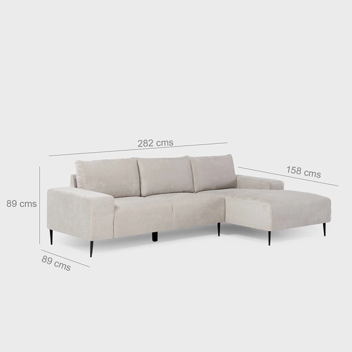 SOFÁ SECCIONAL DERECHO MODERNO BEIGE CASTELO KM2315RIV - 3