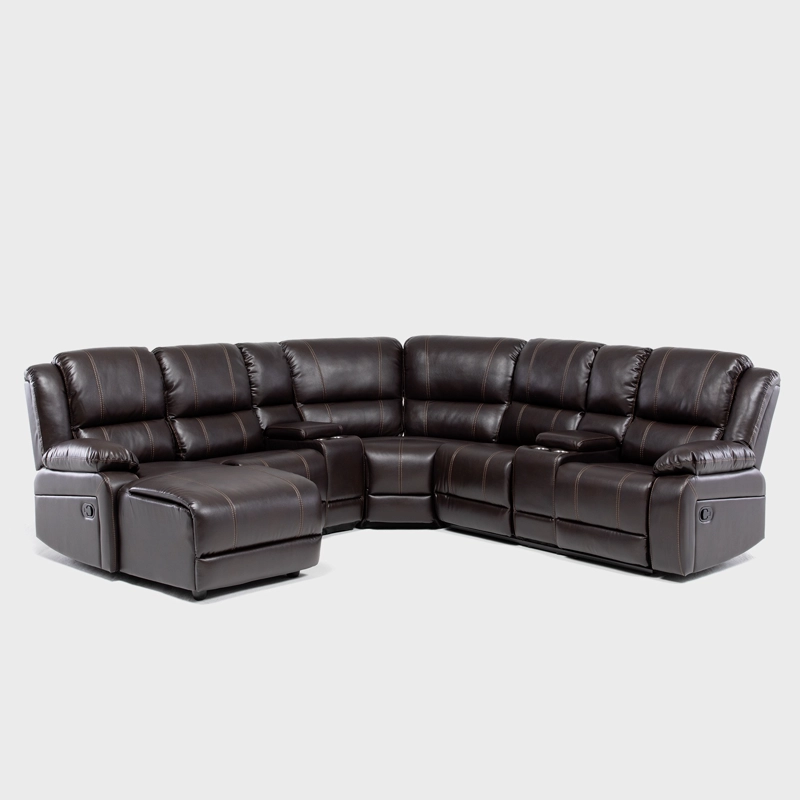 SOFÁ SECCIONAL CAFÉ - MODERNO IZQUIERDO + 2 CONSOLAS ROYALTY KM9026BRL - 2