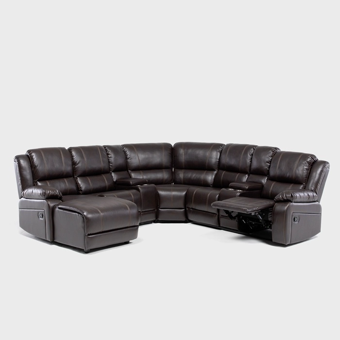 SOFÁ SECCIONAL CAFÉ - MODERNO IZQUIERDO + 2 CONSOLAS ROYALTY KM9026BRL - 3