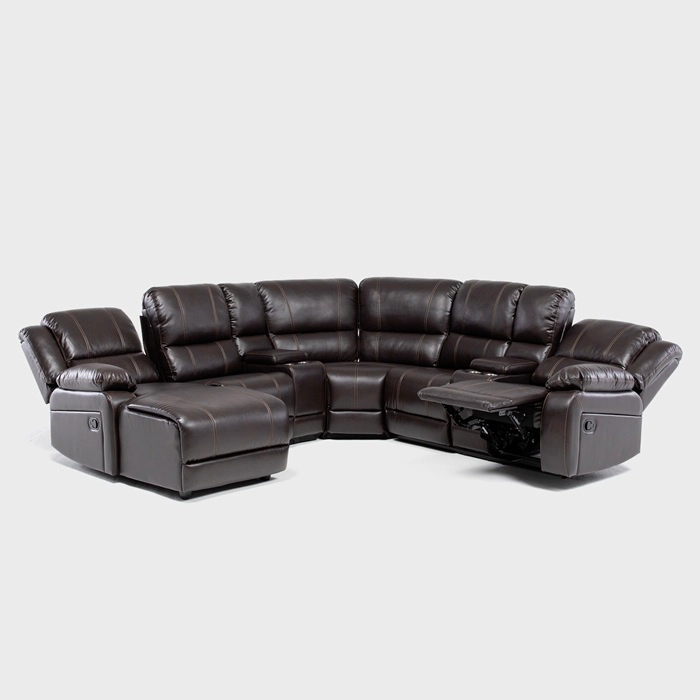 SOFÁ SECCIONAL CAFÉ - MODERNO IZQUIERDO + 2 CONSOLAS ROYALTY KM9026BRL - 4