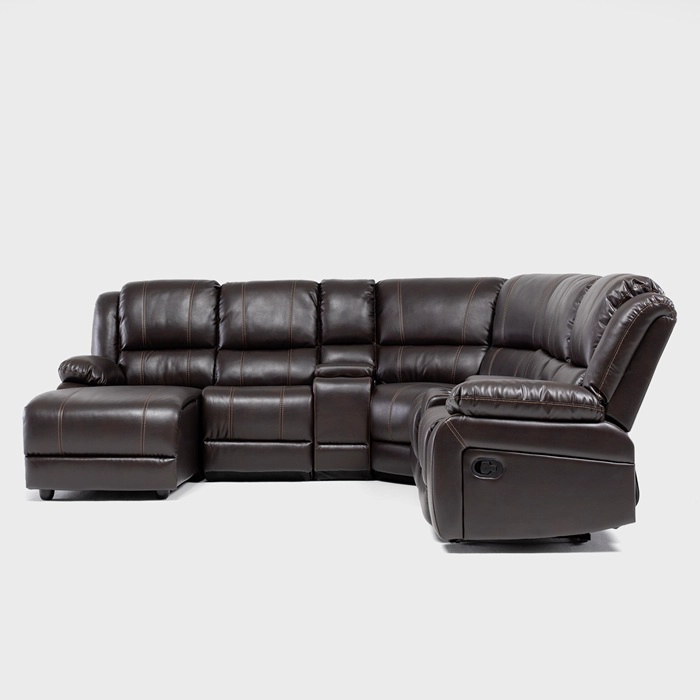 SOFÁ SECCIONAL CAFÉ - MODERNO IZQUIERDO + 2 CONSOLAS ROYALTY KM9026BRL - 5
