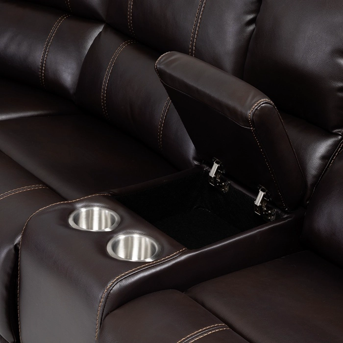 SOFÁ SECCIONAL CAFÉ - MODERNO IZQUIERDO + 2 CONSOLAS ROYALTY KM9026BRL - 6