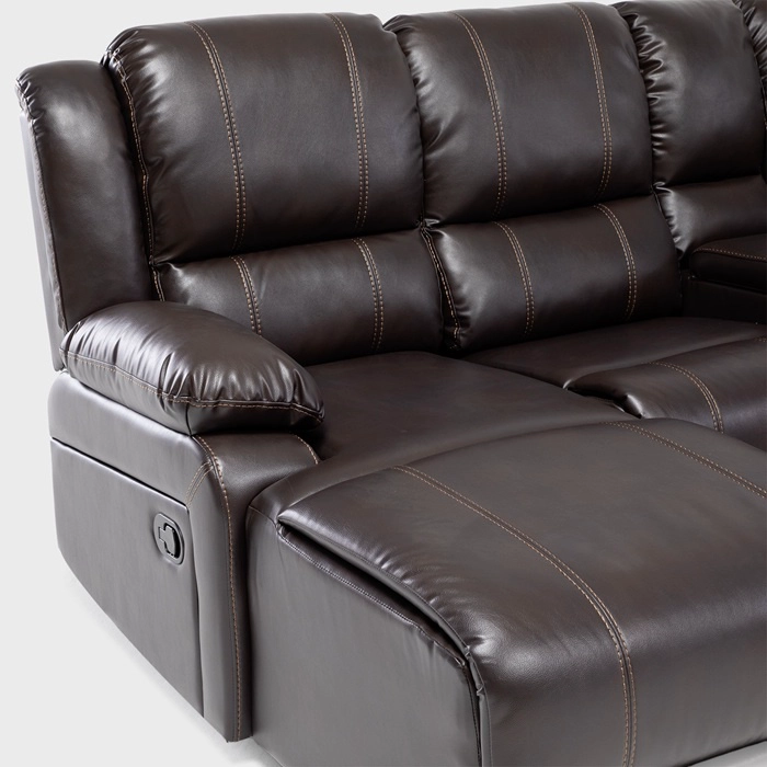 SOFÁ SECCIONAL CAFÉ - MODERNO IZQUIERDO + 2 CONSOLAS ROYALTY KM9026BRL - 7