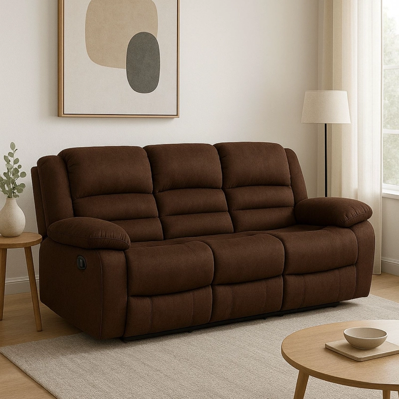 LIVING SOFÁ 3 CUERPOS RECLINABLE MARTELL CAFÉ + 2 BERGERS 98060 - 9