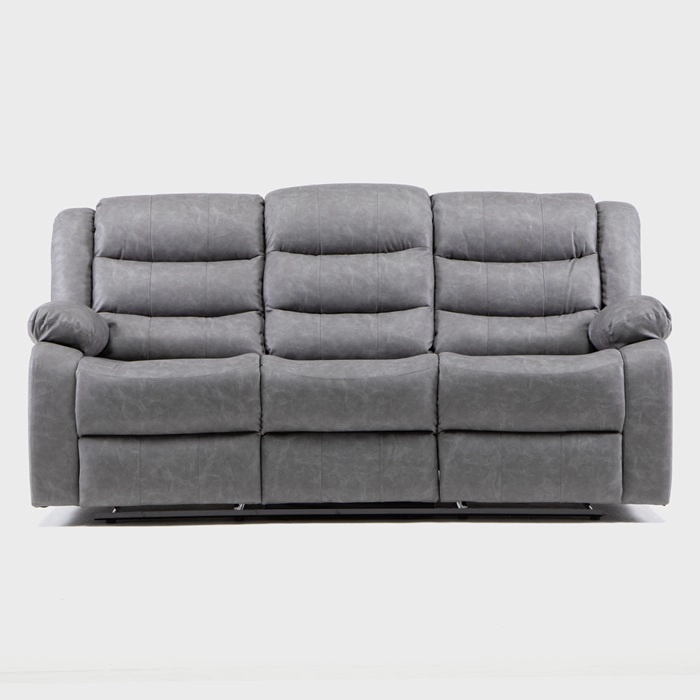 LIVING SOFÁ 3 CUERPOS RECLINABLE ROMA GRIS + 2 BERGERS KM060GR - 2
