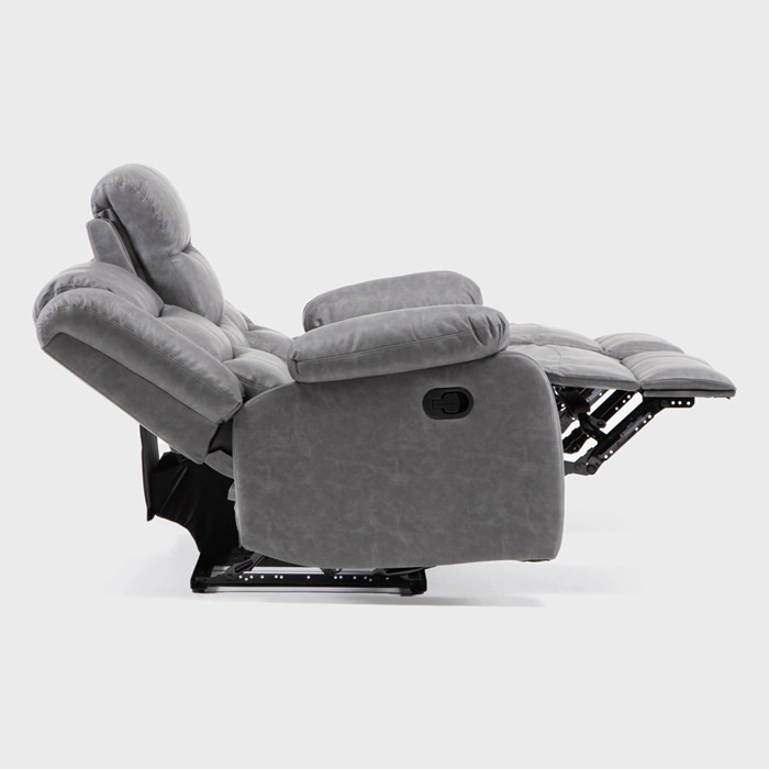 LIVING SOFÁ 3 CUERPOS RECLINABLE ROMA GRIS + 2 BERGERS KM060GR - 3