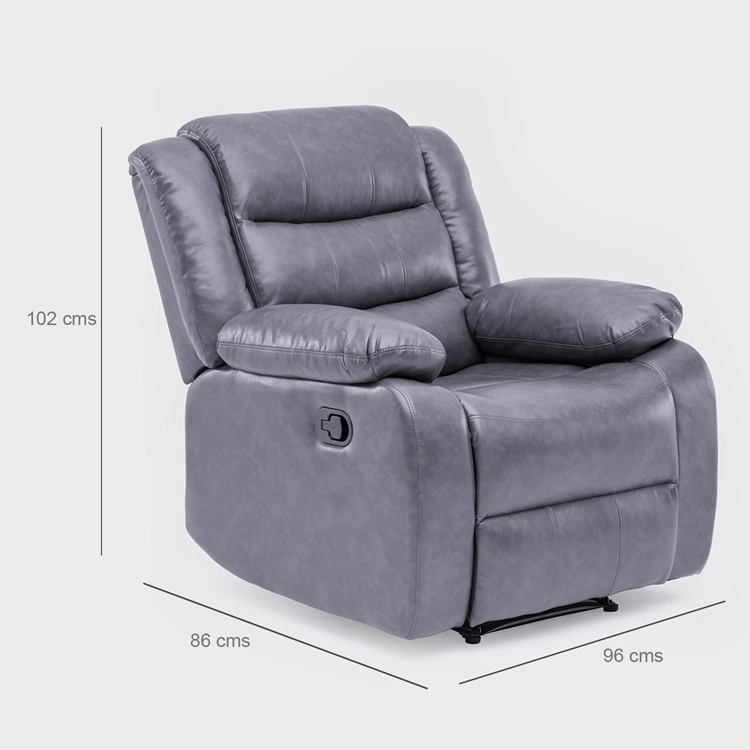 LIVING SOFÁ 3 CUERPOS RECLINABLE ROMA GRIS + 2 BERGERS KM060GR - 9