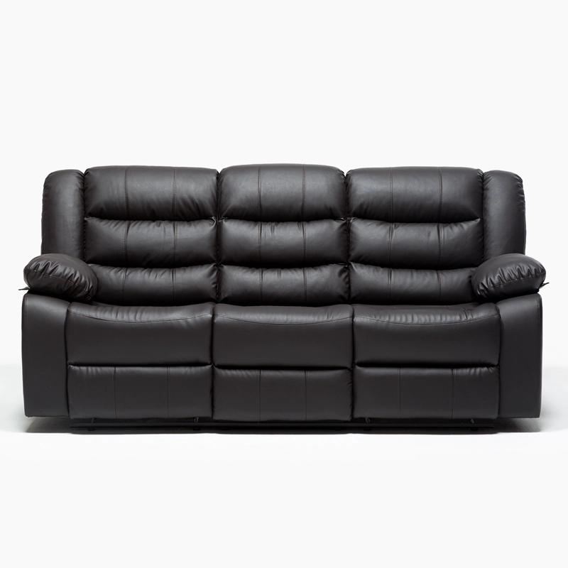 LIVING SOFÁ 3 CUERPOS RECLINABLE ROMA NEGRO + 2 BERGERS KM060BL - 9