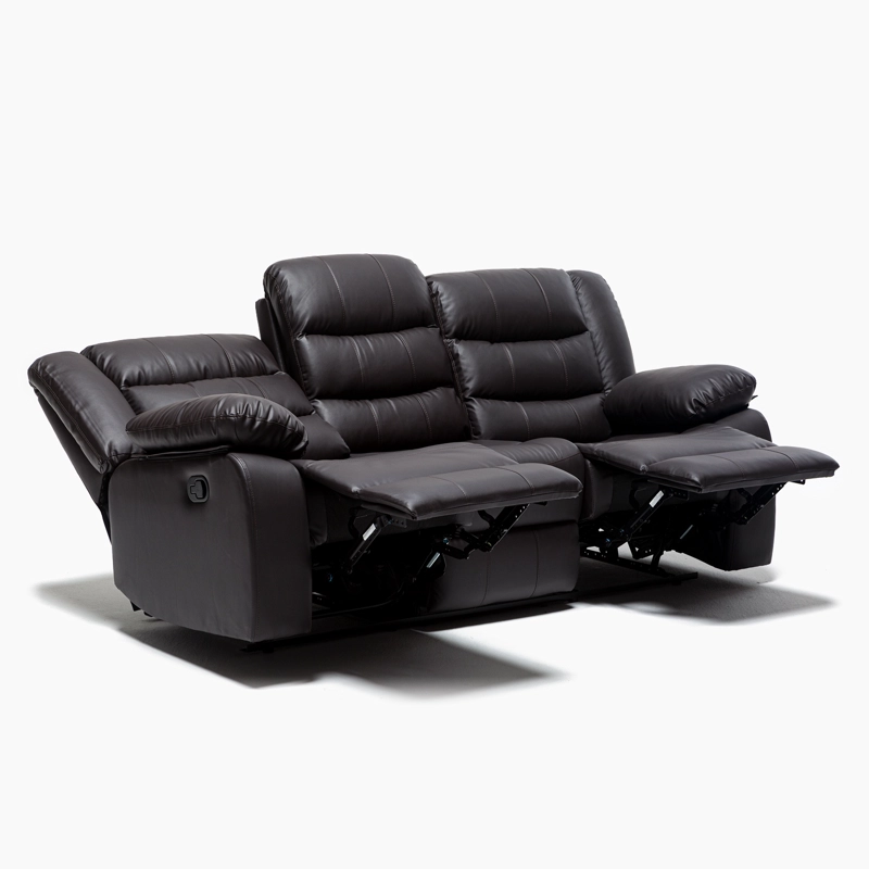 LIVING SOFÁ 3 CUERPOS RECLINABLE ROMA NEGRO + 2 BERGERS KM060BL - 10