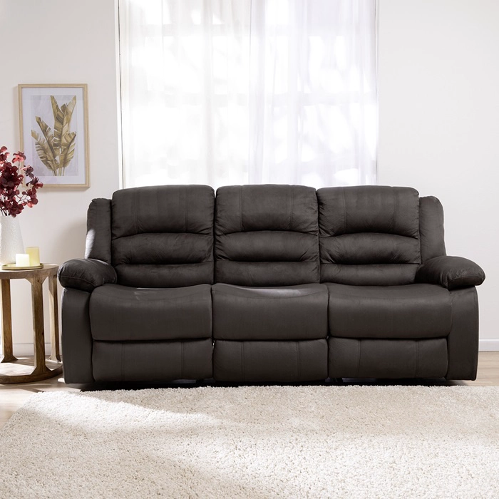 LIVING SOFÁ 3 CUERPOS RECLINABLE MARTELL GRIS + 2 BERGERS FG98060GR - 7