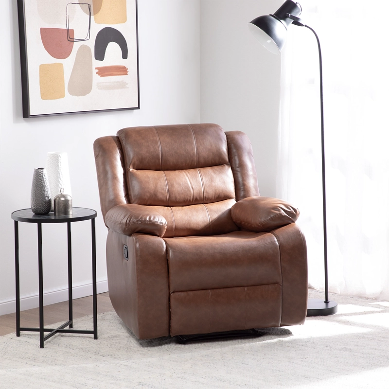 LIVING SOFÁ 3 CUERPOS RECLINABLE ROMA CAFÉ + 2 BERGERS KM060BR - 6