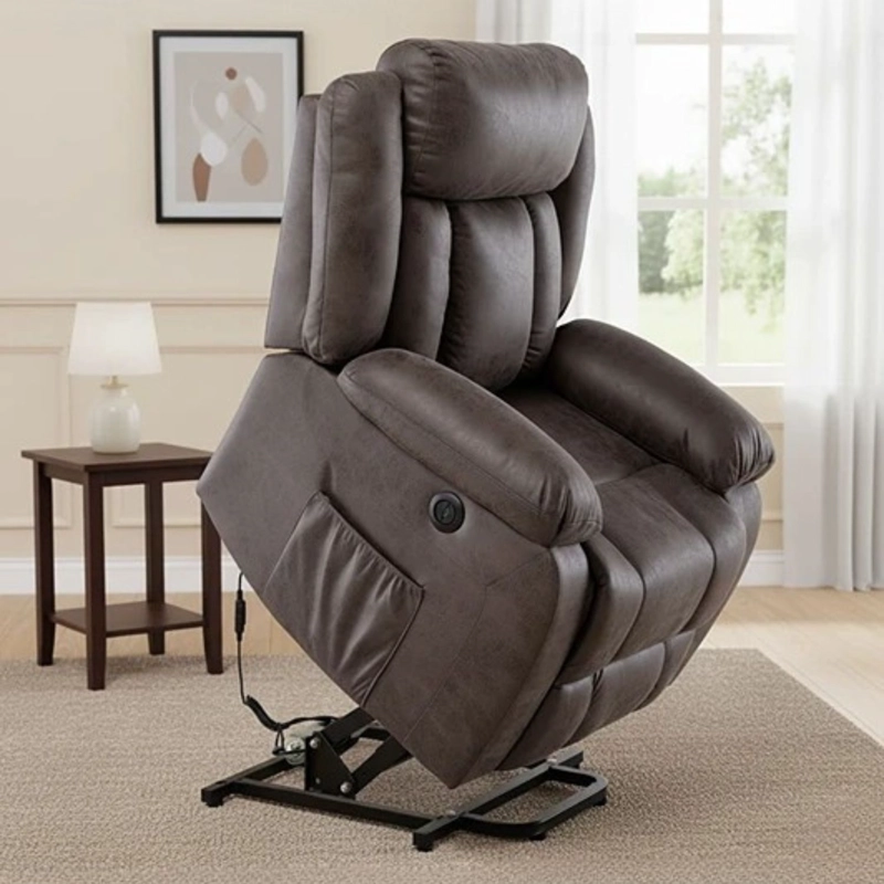BERGER RECLINABLE ELÉCTRICO CON MASAJE + CALENTADOR LIVORNO CAFÉ KM8822MBR - 1
