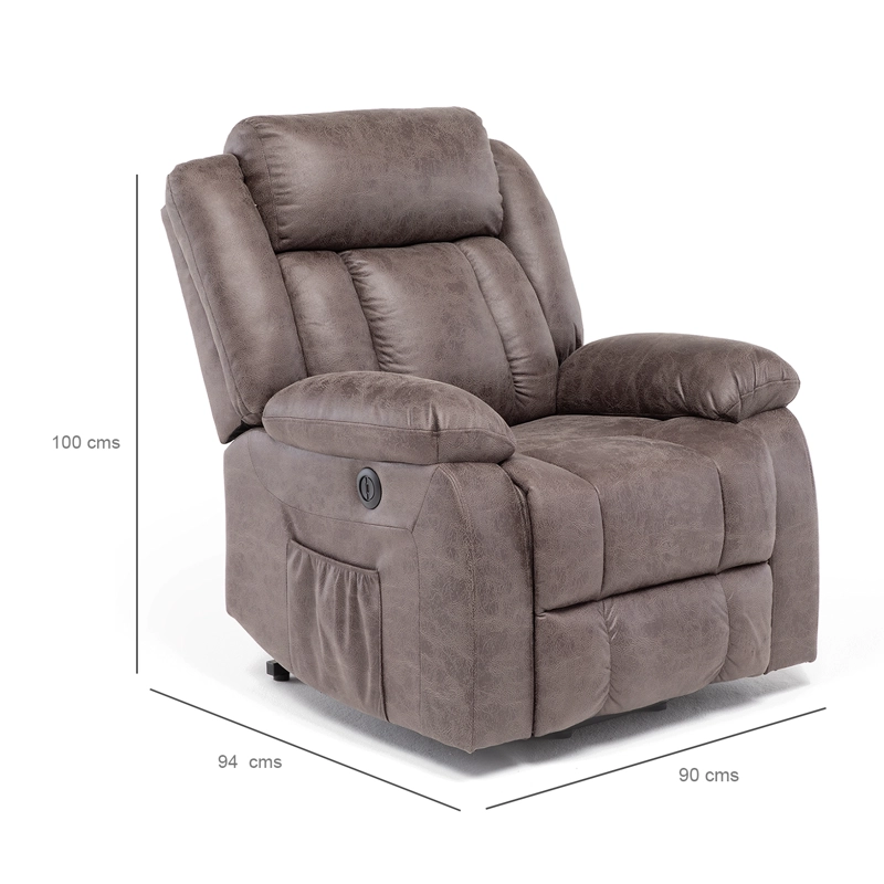 BERGER RECLINABLE ELÉCTRICO CON MASAJE + CALENTADOR LIVORNO CAFÉ KM8822MBR - 8