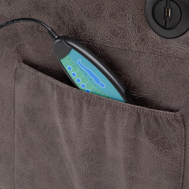 BERGER RECLINABLE ELÉCTRICO CON MASAJE + CALENTADOR LIVORNO CAFÉ KM8822MBR - 12