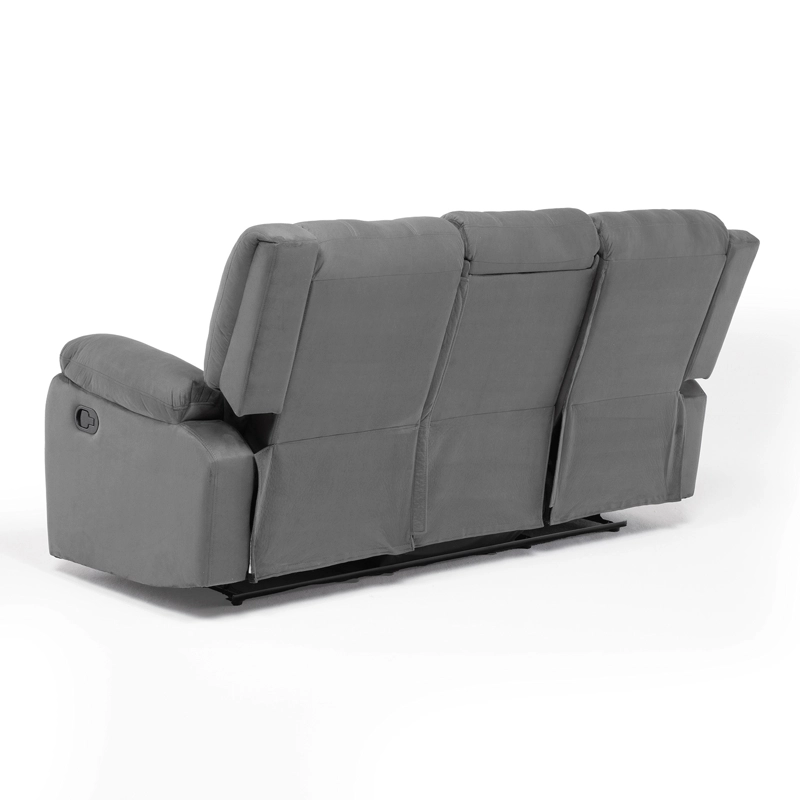 SOFÁ 3 CUERPOS RECLINABLE TRADICIONAL NORMAN GRIS 2011SFGR - 3
