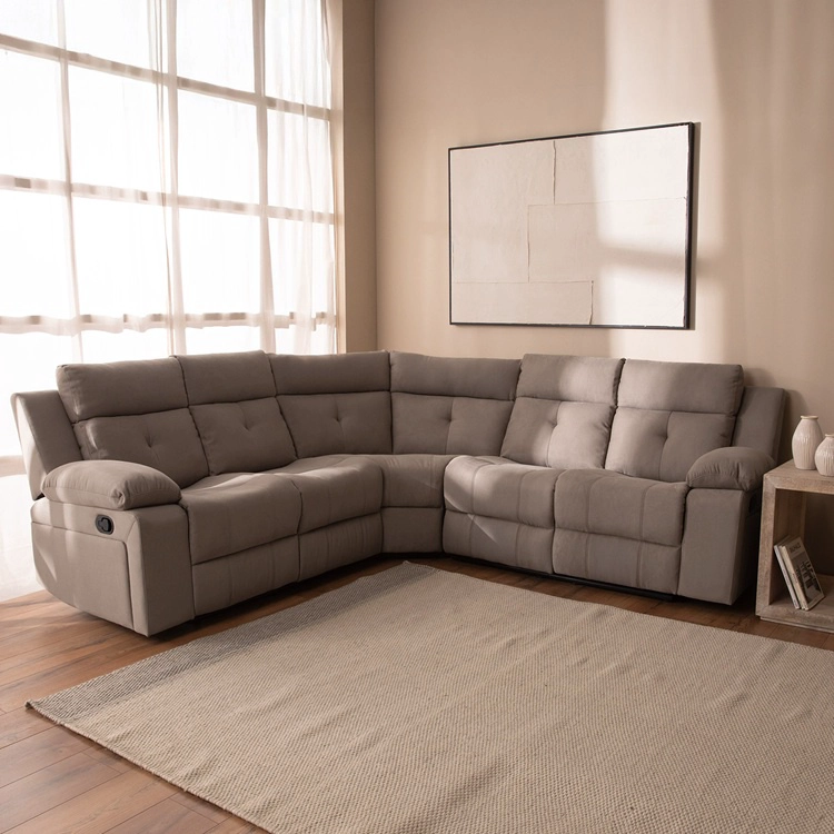 SOFÁ SECCIONAL RECLINABLE LIVING ARIZONA BEIGE SIN CONSOLA 8081KH - 1