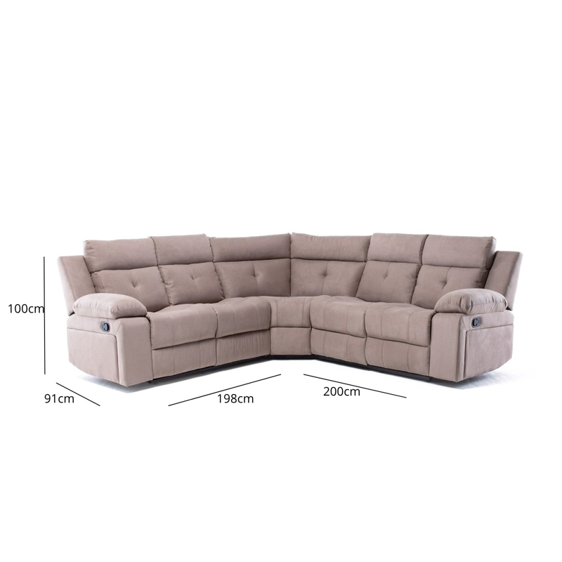 SOFÁ SECCIONAL RECLINABLE LIVING ARIZONA BEIGE SIN CONSOLA 8081KH - 7