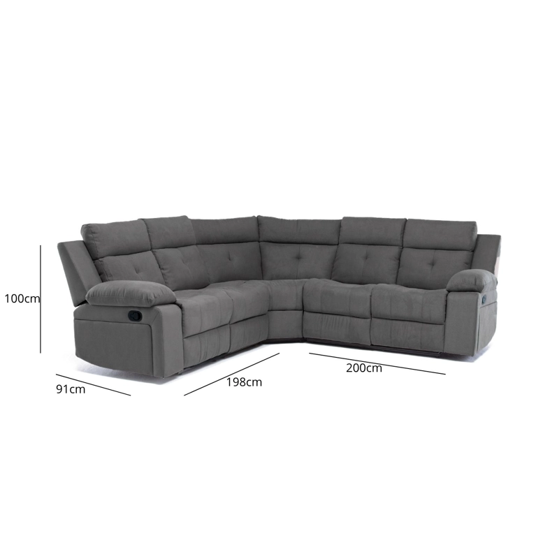 SOFÁ SECCIONAL RECLINABLE LIVING ARIZONA GRIS 8081GR - 2