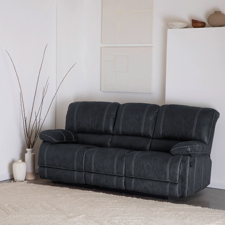 LIVING RECLINABLE 3 CUERPOS CASTLE GRIS 1 SOFÁ 3 CUERPOS + 2 BERGERS SET98023GR - 6