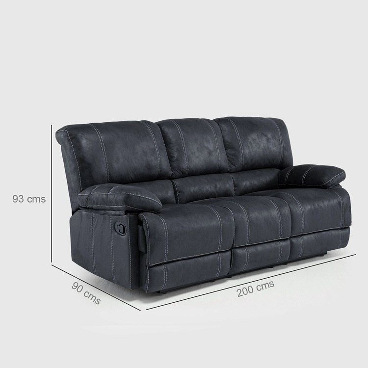 LIVING RECLINABLE 3 CUERPOS CASTLE GRIS 1 SOFÁ 3 CUERPOS + 2 BERGERS SET98023GR - 12