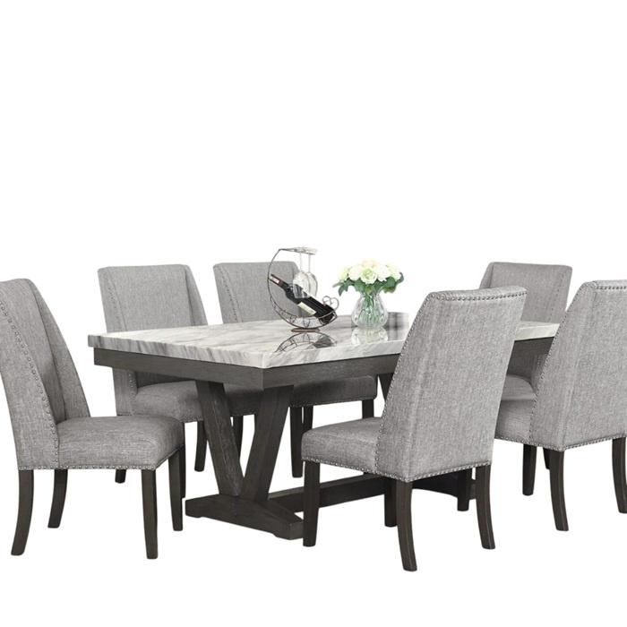 JUEGO DE COMEDOR 6 SILLAS MODERNO RODEUS MÁRMOL D4903 - 2