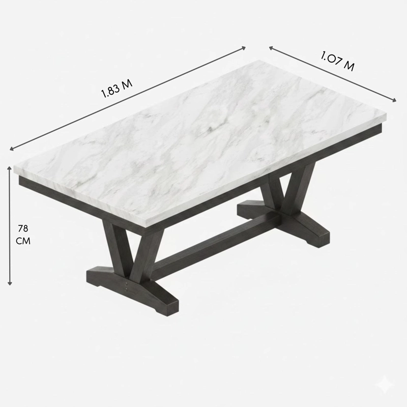 JUEGO DE COMEDOR 6 SILLAS MODERNO RODEUS MÁRMOL D4903 - 7