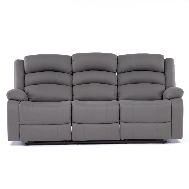 SOFÁ 3 CUERPOS RECLINABLE MODERNO GRIS NEW PRAGA 8041SFFGR - 7