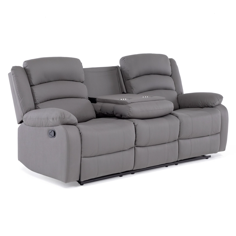 SOFÁ 3 CUERPOS RECLINABLE MODERNO GRIS NEW PRAGA 8041SFFGR - 8