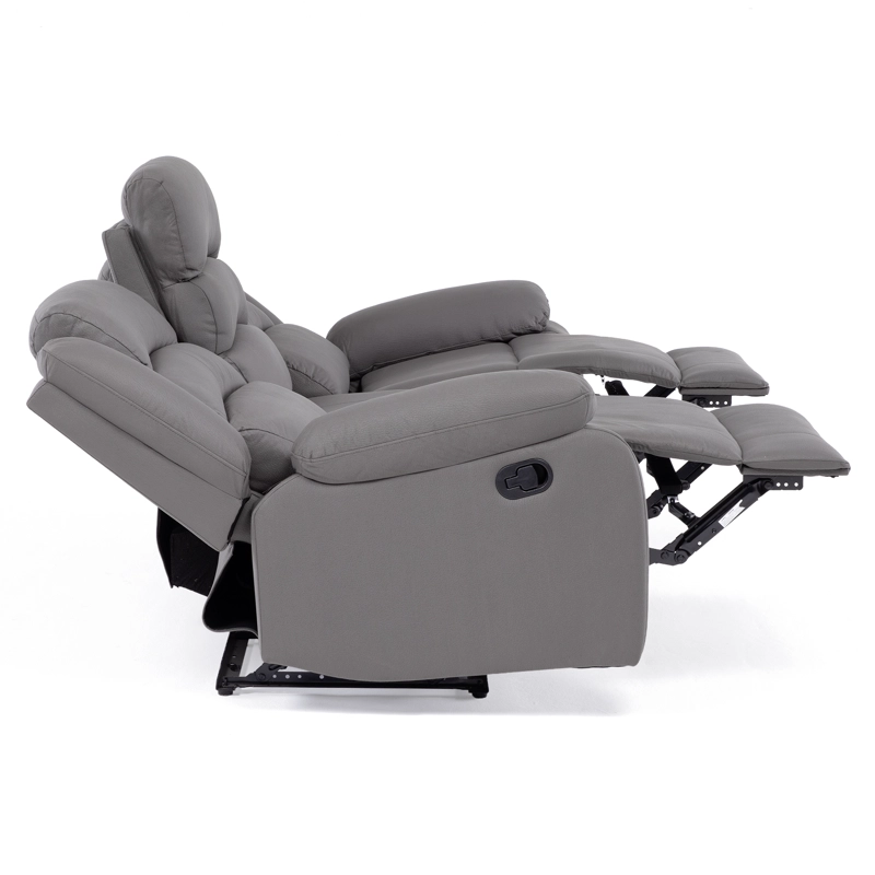 SOFÁ 3 CUERPOS RECLINABLE MODERNO GRIS NEW PRAGA 8041SFFGR - 12