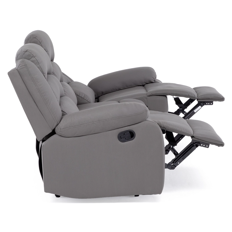SOFÁ 3 CUERPOS RECLINABLE MODERNO GRIS NEW PRAGA 8041SFFGR - 13