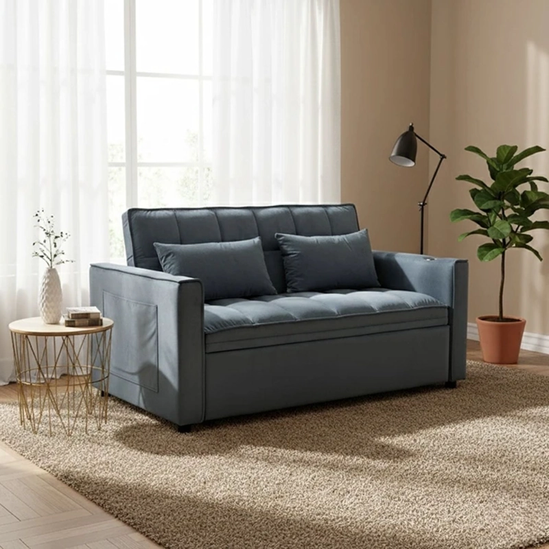 SOFÁ CAMA 2 CUERPOS MODERNO DALLAS GRIS KMP1GR - 1