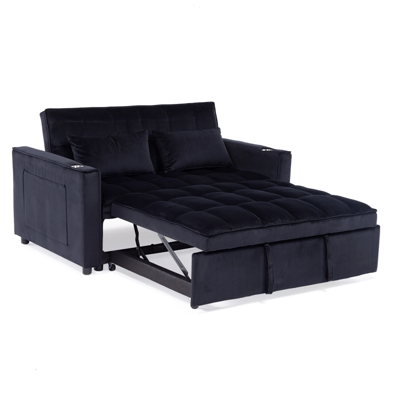 SOFÁ CAMA 2 CUERPOS MODERNO DALLAS EN COLOR NEGRO KMP1BK - 8