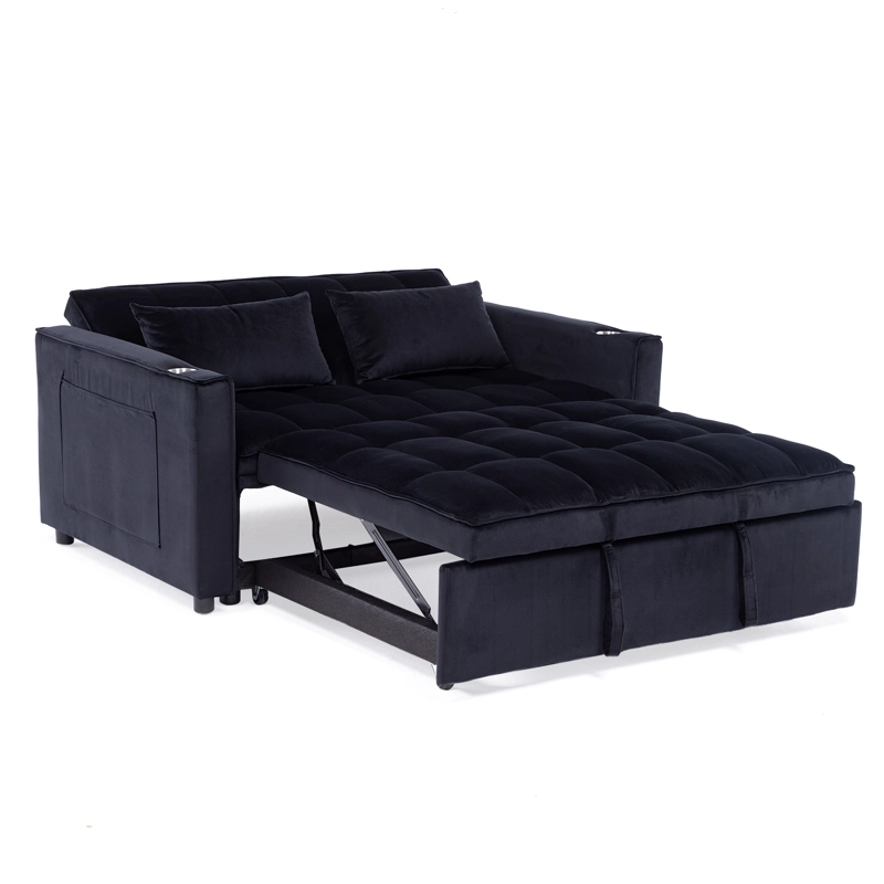 SOFÁ CAMA 2 CUERPOS MODERNO DALLAS EN COLOR NEGRO KMP1BK - 10