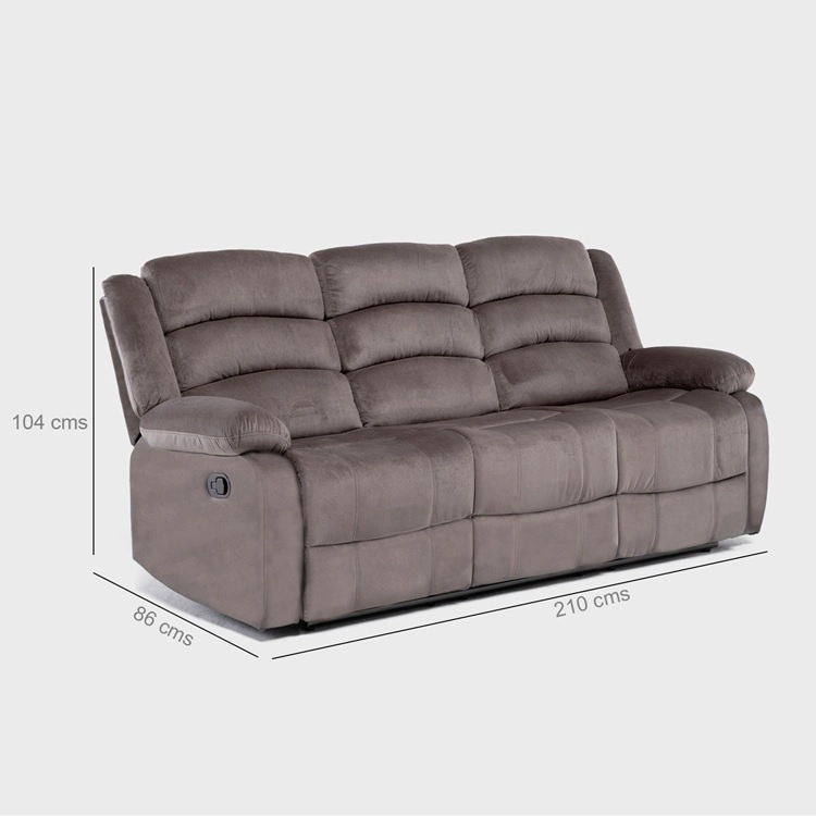 LIVING RECLINABLE SOFÁ 3 CUERPOS + 2 BERGERS NEW MARTELL EN COLOR CAFE SET8040FFBR - 5