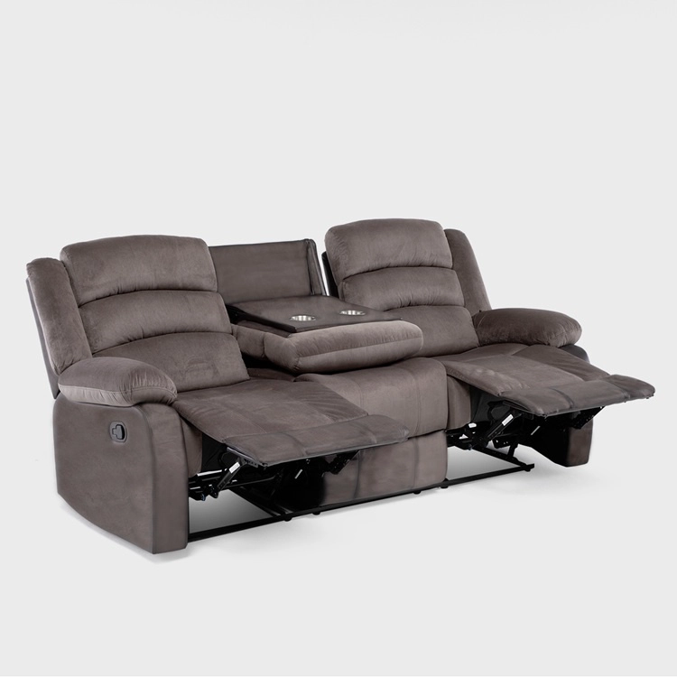 LIVING RECLINABLE SOFÁ 3 CUERPOS + 2 BERGERS NEW MARTELL EN COLOR CAFE SET8040FFBR - 7