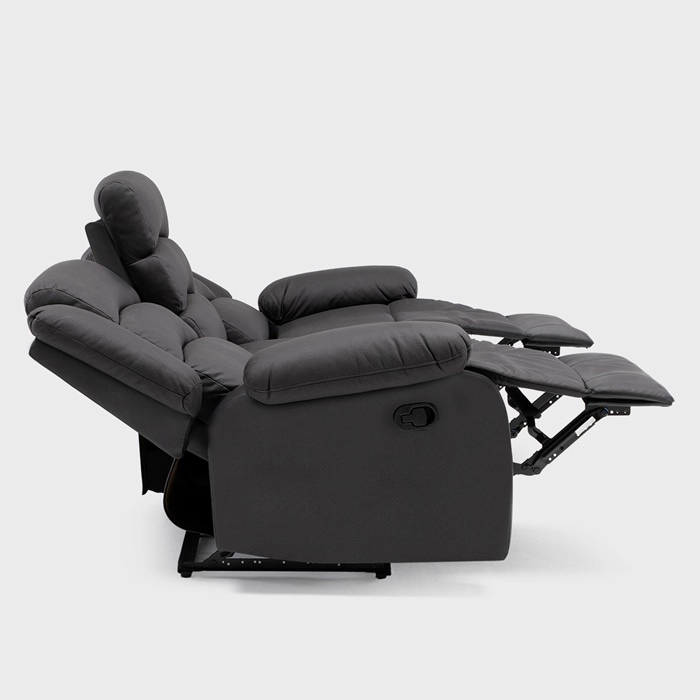 LIVING RECLINABLE SOFÁ 3 CUERPOS + 2 BERGERS NEW PRAGA EN COLOR NEGRO SET8041FFBK - 2