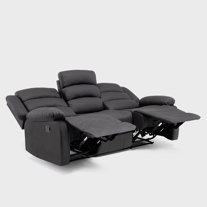 LIVING RECLINABLE SOFÁ 3 CUERPOS + 2 BERGERS NEW PRAGA EN COLOR NEGRO SET8041FFBK - 3