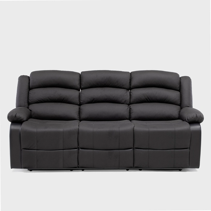 LIVING RECLINABLE SOFÁ 3 CUERPOS + 2 BERGERS NEW PRAGA EN COLOR NEGRO SET8041FFBK - 13