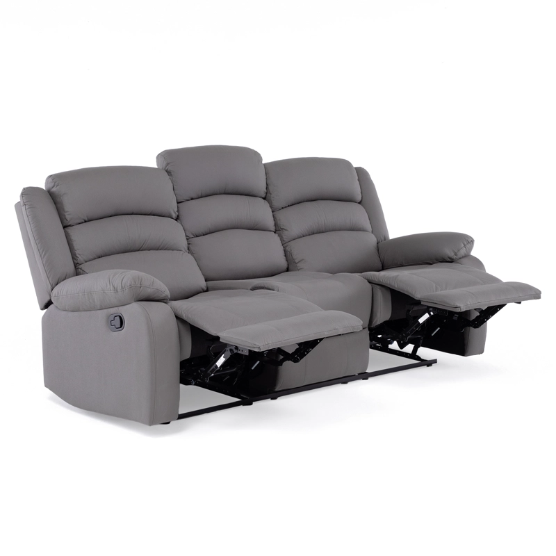 LIVING RECLINABLE SOFÁ 3 CUERPOS + 2 BERGERS NEW PRAGA GRIS SET8041FFGR - 2