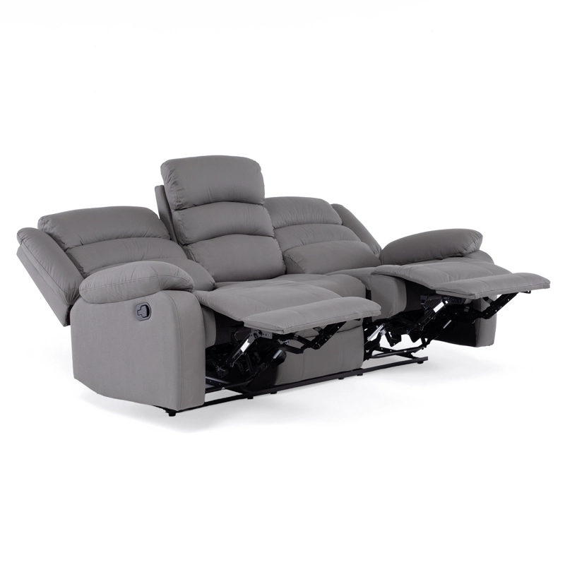 LIVING RECLINABLE SOFÁ 3 CUERPOS + 2 BERGERS NEW PRAGA GRIS SET8041FFGR - 3