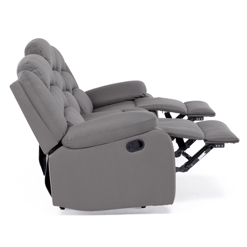 LIVING RECLINABLE SOFÁ 3 CUERPOS + 2 BERGERS NEW PRAGA GRIS SET8041FFGR - 10