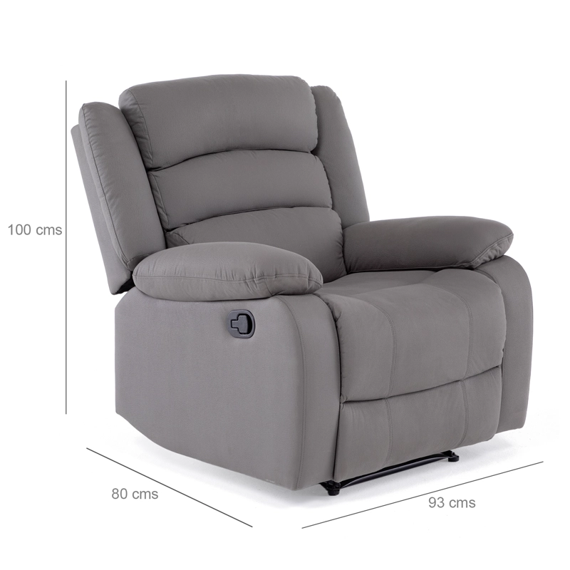 BERGER RECLINABLE MODERNO GRIS NEW PRAGA 8041RFFGR - 3